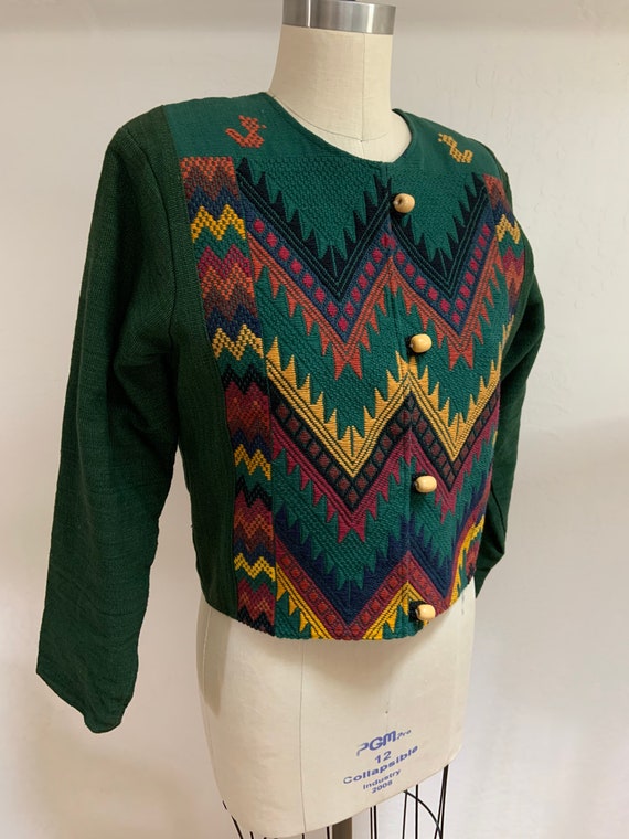 Vintage Hand Woven Guatemalan Jacket Small