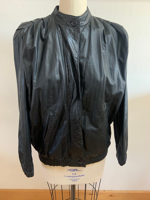 Vintage 1980’s Black Leather Jacket Medium, Vinta… - image 1