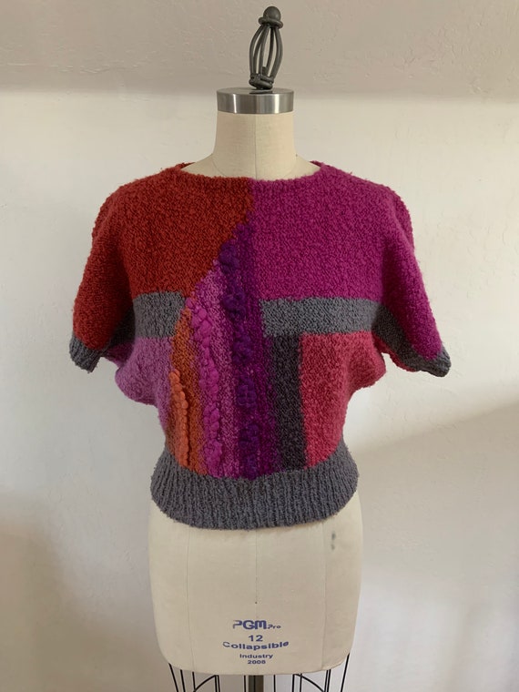 Vintage 1980’s Boucle Color Block Sweater XS/S