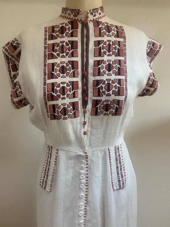 Vintage Hand Woven Hand Embroidered Dress, Vintage