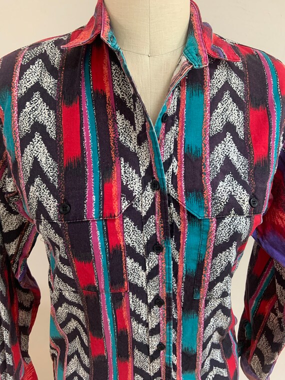 Vintage 1980’s Western Graphic Shirt Small - image 2