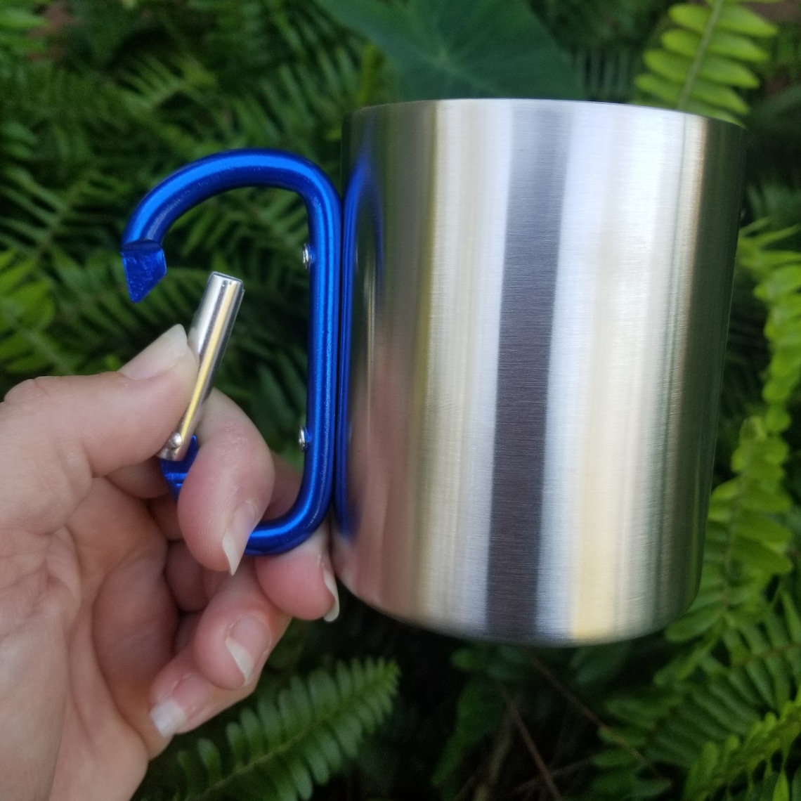Custom Stainless Steel Hiking or Camping Cup with Carabiner Etsy