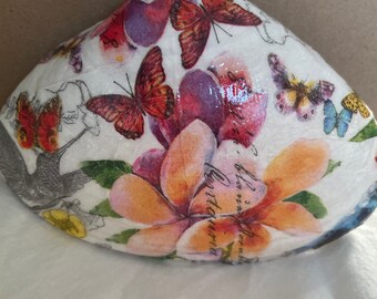 Decoupage Sea Shell Trinket Dish