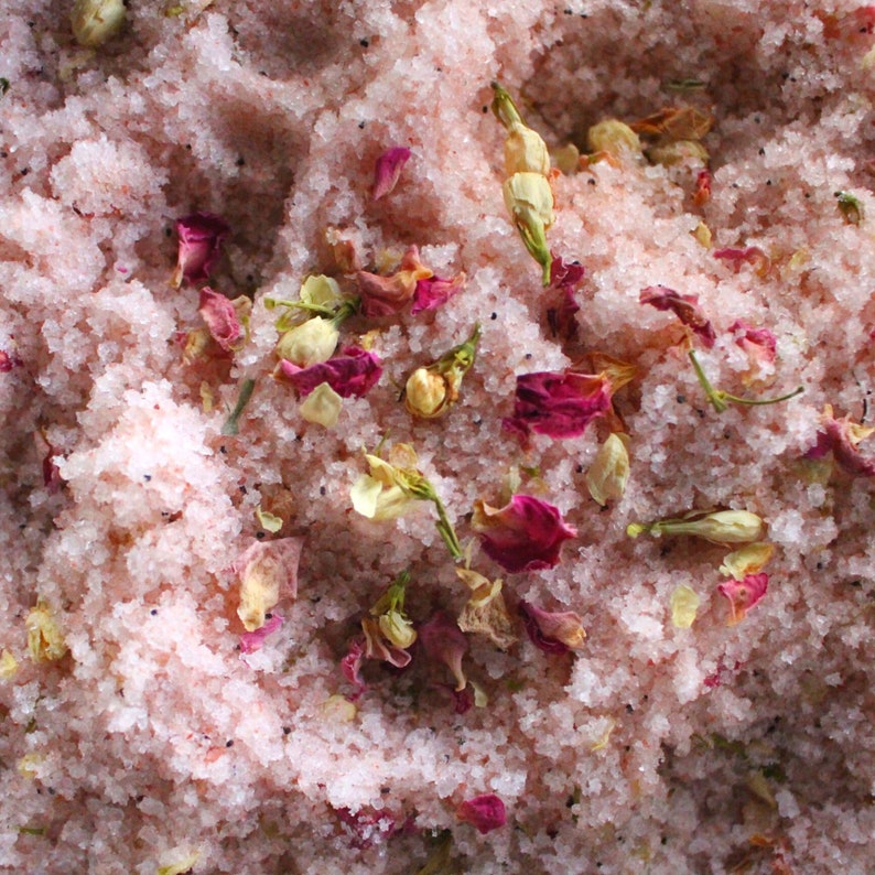 Bath Soak Epsom Salt Bath Beauty Bath Spiritual Bath Ylang Ylang Essential Oil Pink Salt image 3