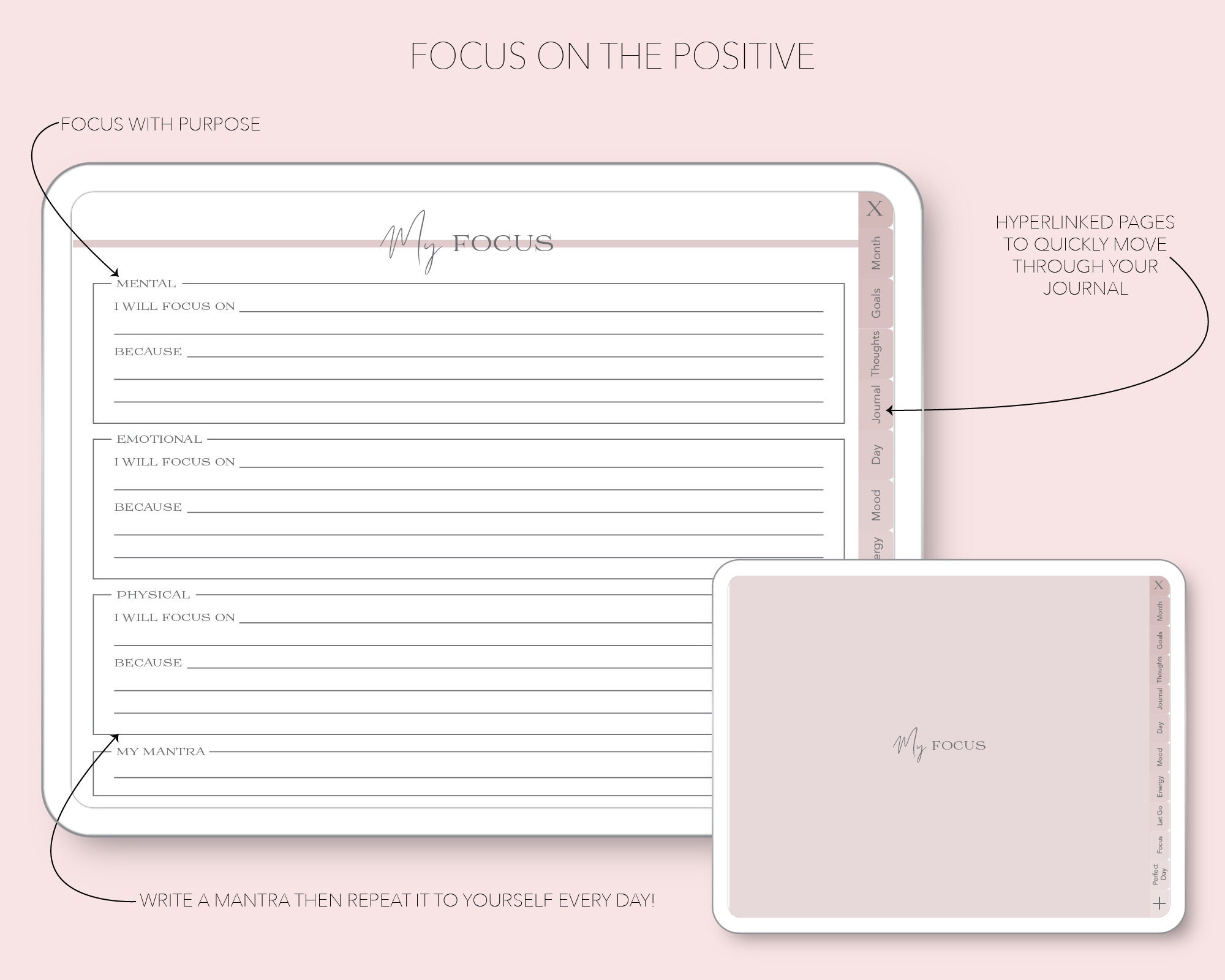 Digital Wellness Journal Planner Workbook Gratitude Journal Etsy