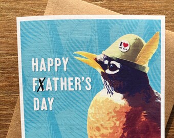 Happy Feather's Day Father's Day Funny Greeting Card, Dad Card