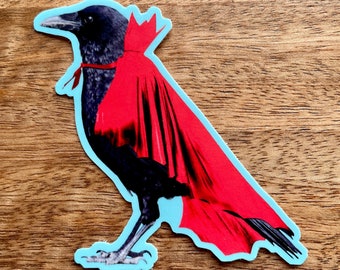 Crow with Cape sticker  | animal sticker | funny sticker | bird sticker