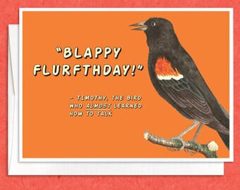 Blackbird Garden Bird Birthday Personalised Pick Your Occasion Greeting Card Silver Glitter HMBI09