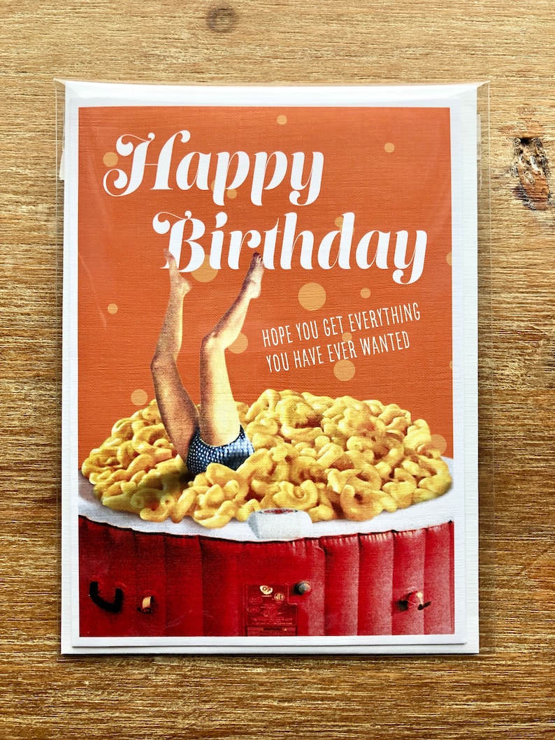 Mac & Cheese Birthday Card Funny Greeting Card Card for Her Etsy