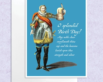 Funny Renaissance beer Birthday Card