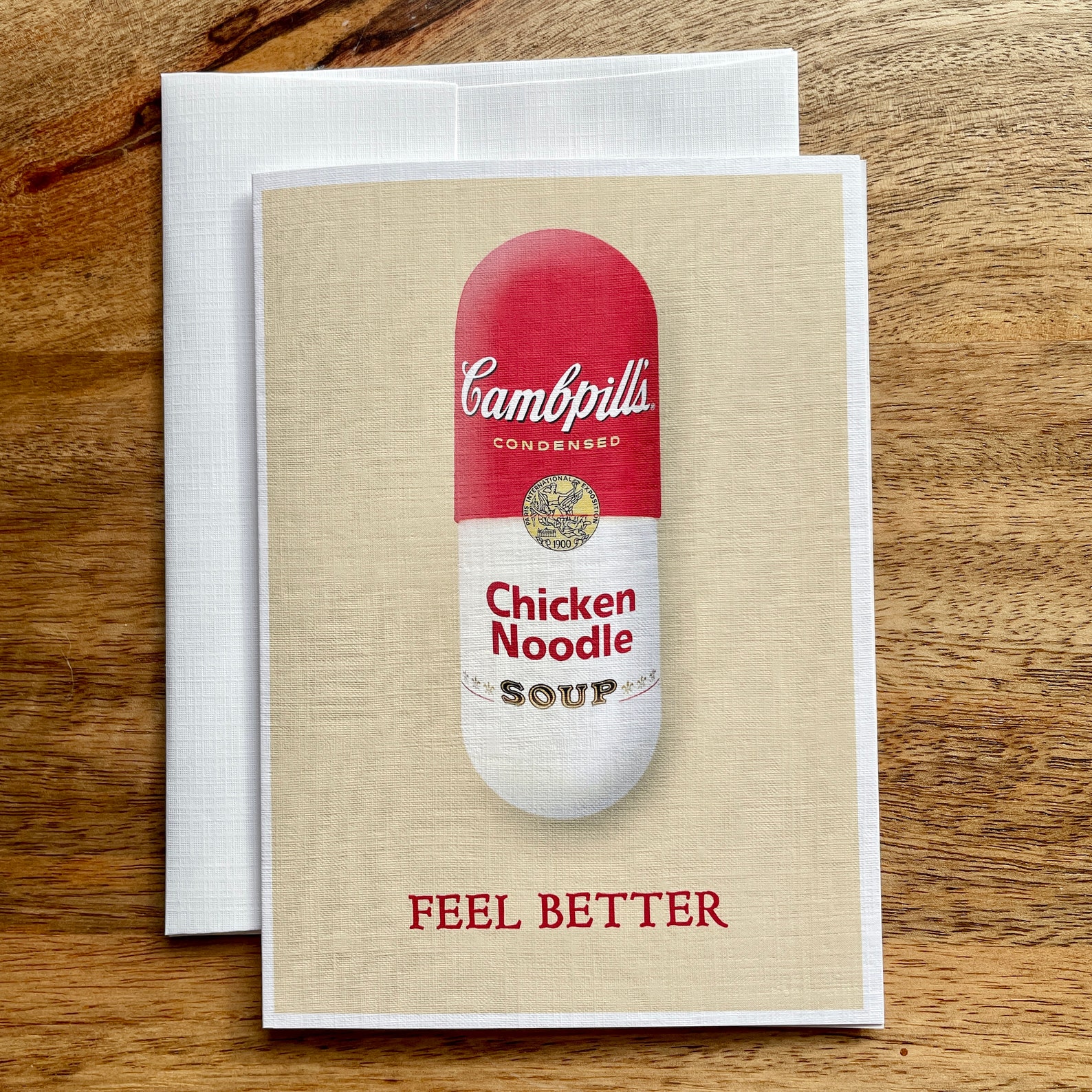 Feel Better Soup Card, Sympathy Card, Friendship, Thinking of You Card