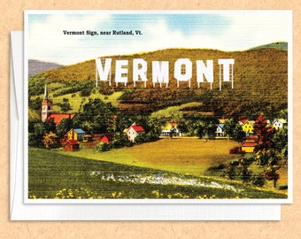 Vermont Sign Card  | funny card | vermont card | vermont gift | greeting card | quirky card | vintage postcard, any occasion