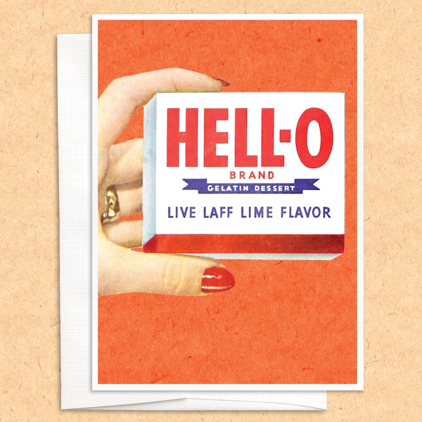 Hello Jell-O card | funny greeting card | friend card | just because | any occasion | thinking of you