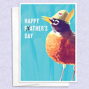 Joyeuse fête des pères, carte de voeux drôle, carte de papa, carte d'oiseau, blague de papa, carte pour papa