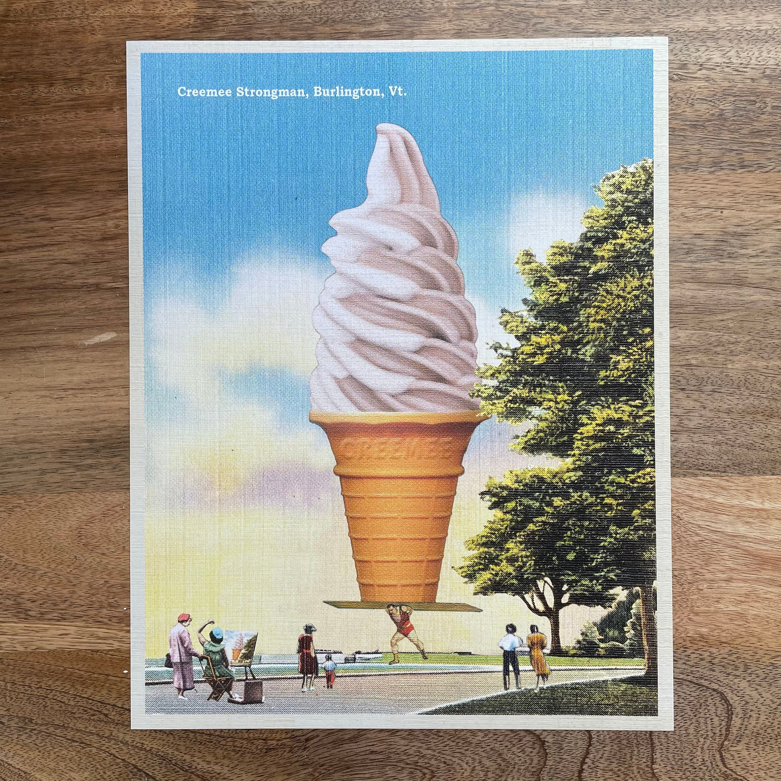 Vermont Creemee Strongman 5x7, 8x10 or 11x14 print | funny art | humor art print | irreverent art | Vermont art | Vermont gift, any occasion