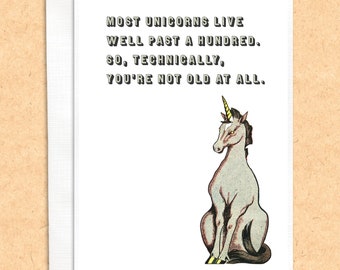 Unicorn Birthday card | funny birthday card | funny greeting card | subversive card | irreverent card | dark humor