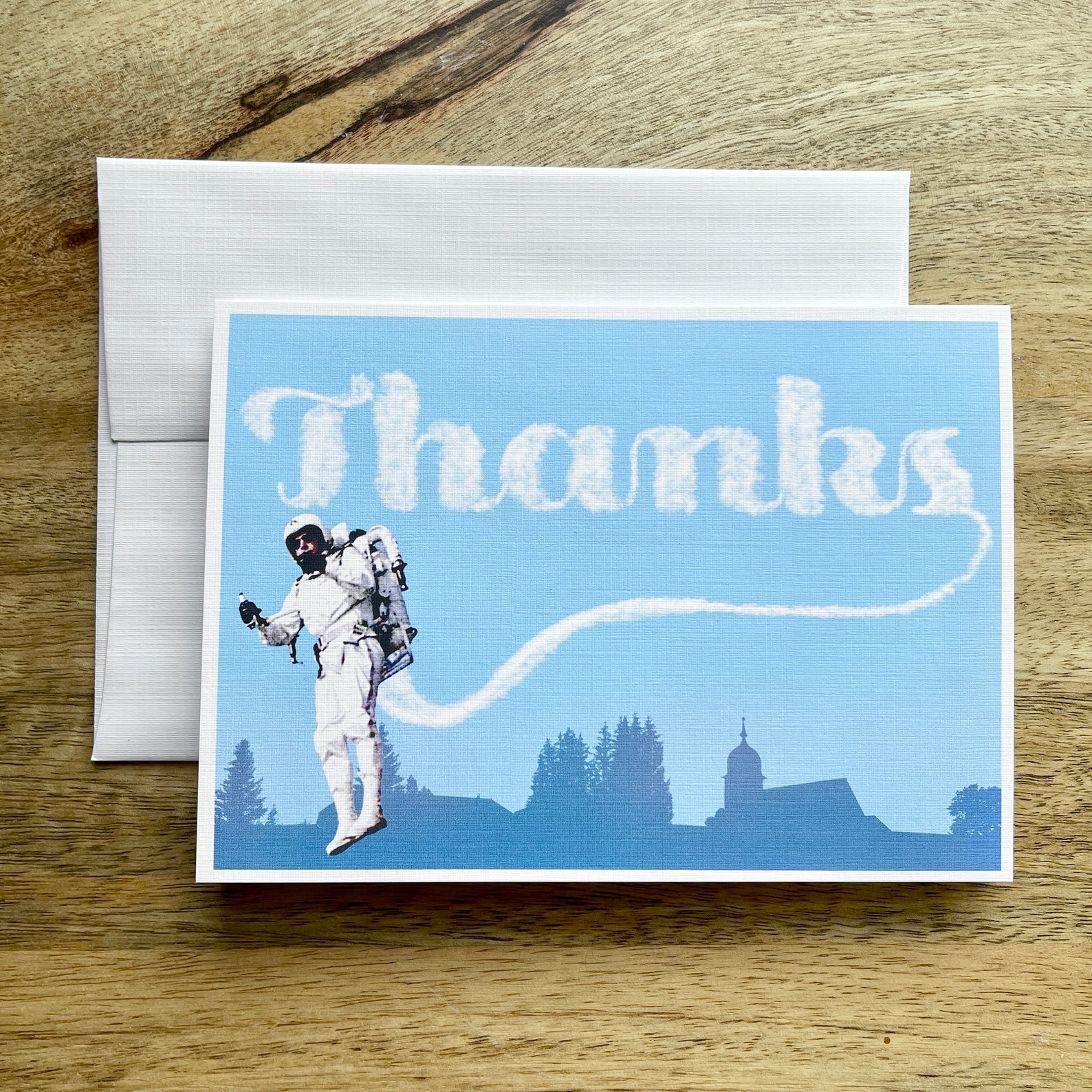 Jetpack Skywriting Thank You Card, Funny Greeting Card - Etsy