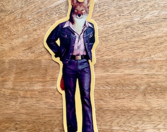 Coyote Leisure Suit Vinyl Sticker: Funny Animal diecut