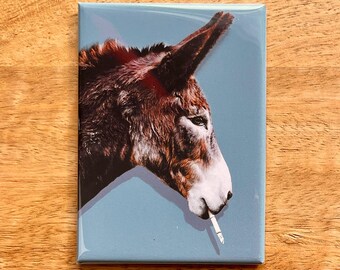 Sad Smoking Donkey funny magnet