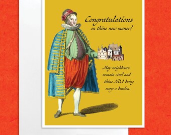 Renaissance funny house warming card