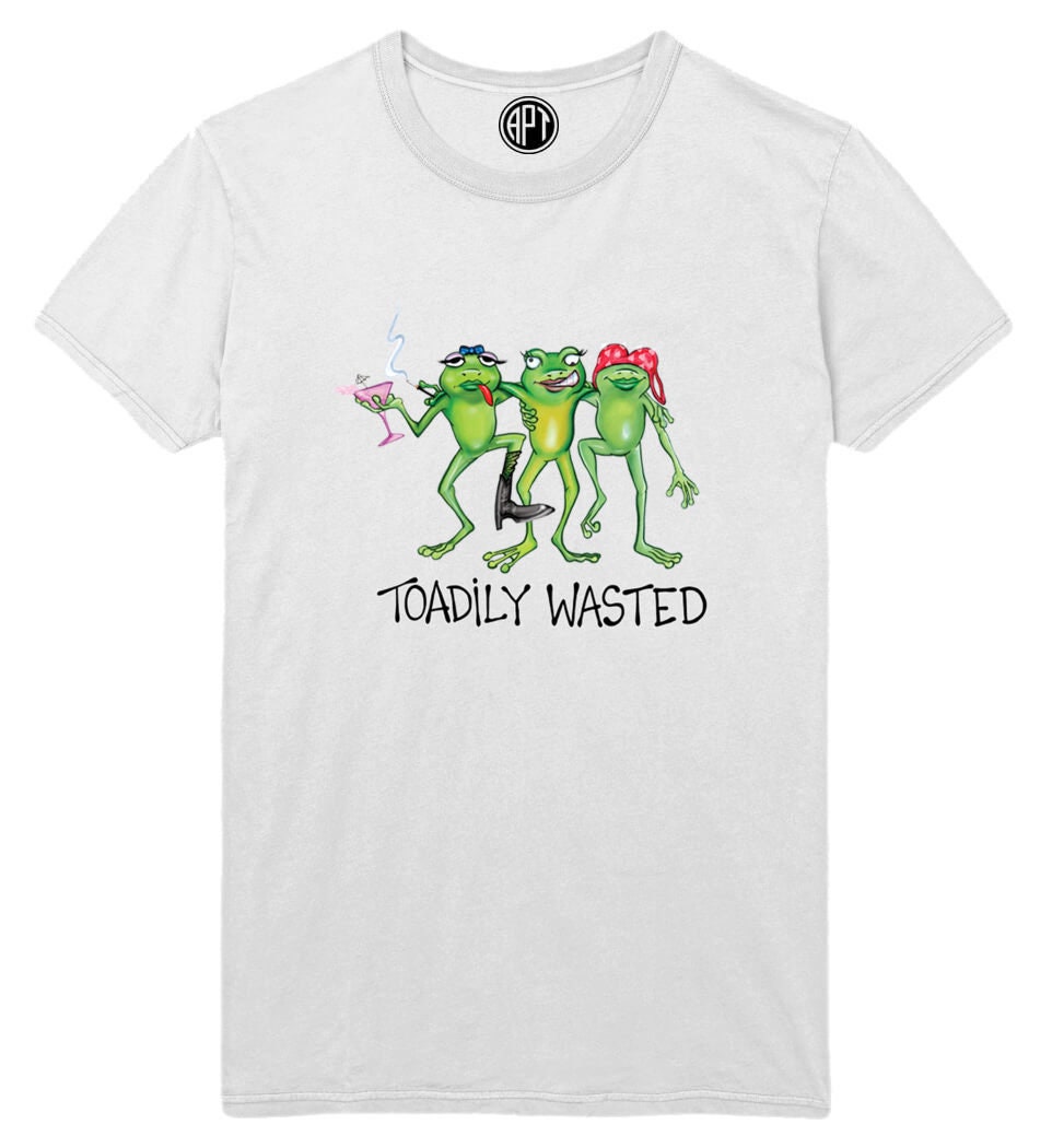 Toadily Wasted Lady Frog Trio Unisex Tee Shirt in Regular and Big