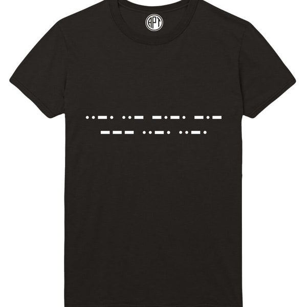 Morse Code Cuss Word (F-OFF) Adult Unisex Regular and Big & Tall Sizes