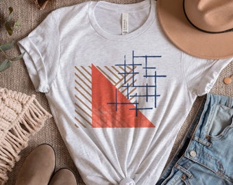 Women’s graphic tees - Abstract geometric women’s T-shirt - geometric shapes - modern minimalist clothes - women’s spring clothing - artsy