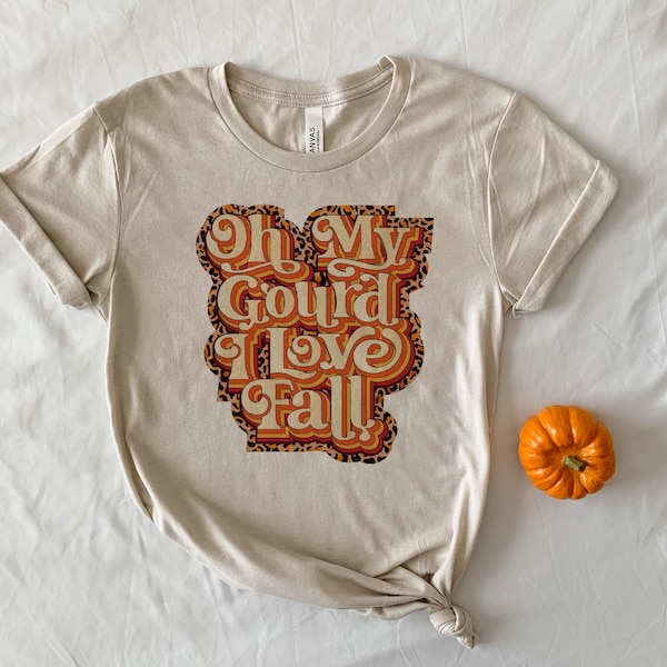 Oh my gourd I love fall - retro vintage aesthetic women’s fall colors T-shirt or raglan - black sleeves baseball tee or unisex T-shirt