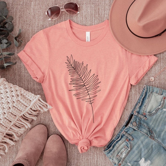 womens-minimalist-palm-leaf-t-shirt-modern-palm-tree-sketch-etsy