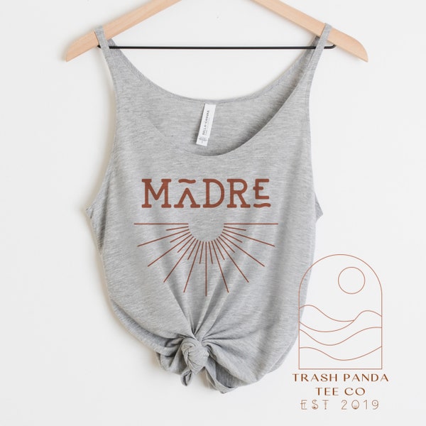 Women’s slouchy tank - madre tank top - minimalist Mother’s Day tank - flattering loose tank tops for women - flowy tank - drapey tank