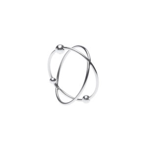 Silver X-ring with beads