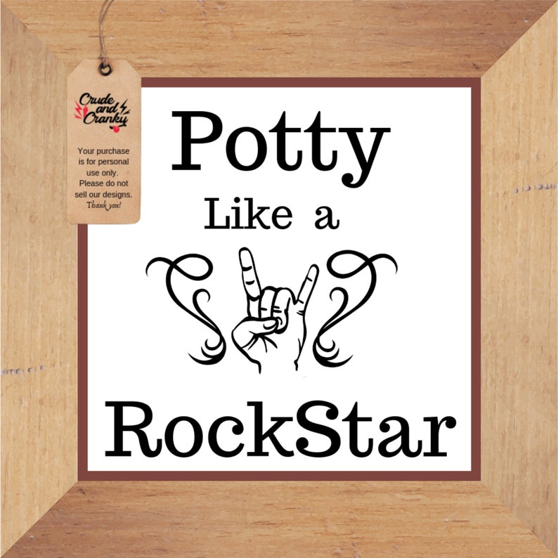Potty Like a Rockstar Funny Bathroom Signs PRINTABLE Art Etsy