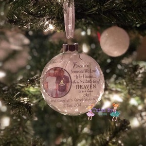 Photo Memory Remembrance Memorial Holiday Christmas Personalized Loved One Floating Ornament English and Spanish Translations Available