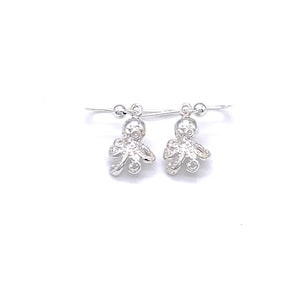 Silver Octopus Earrings, Hook Style Earrings with Little Octopus, Sterling Silver Octopus Hook Earrings