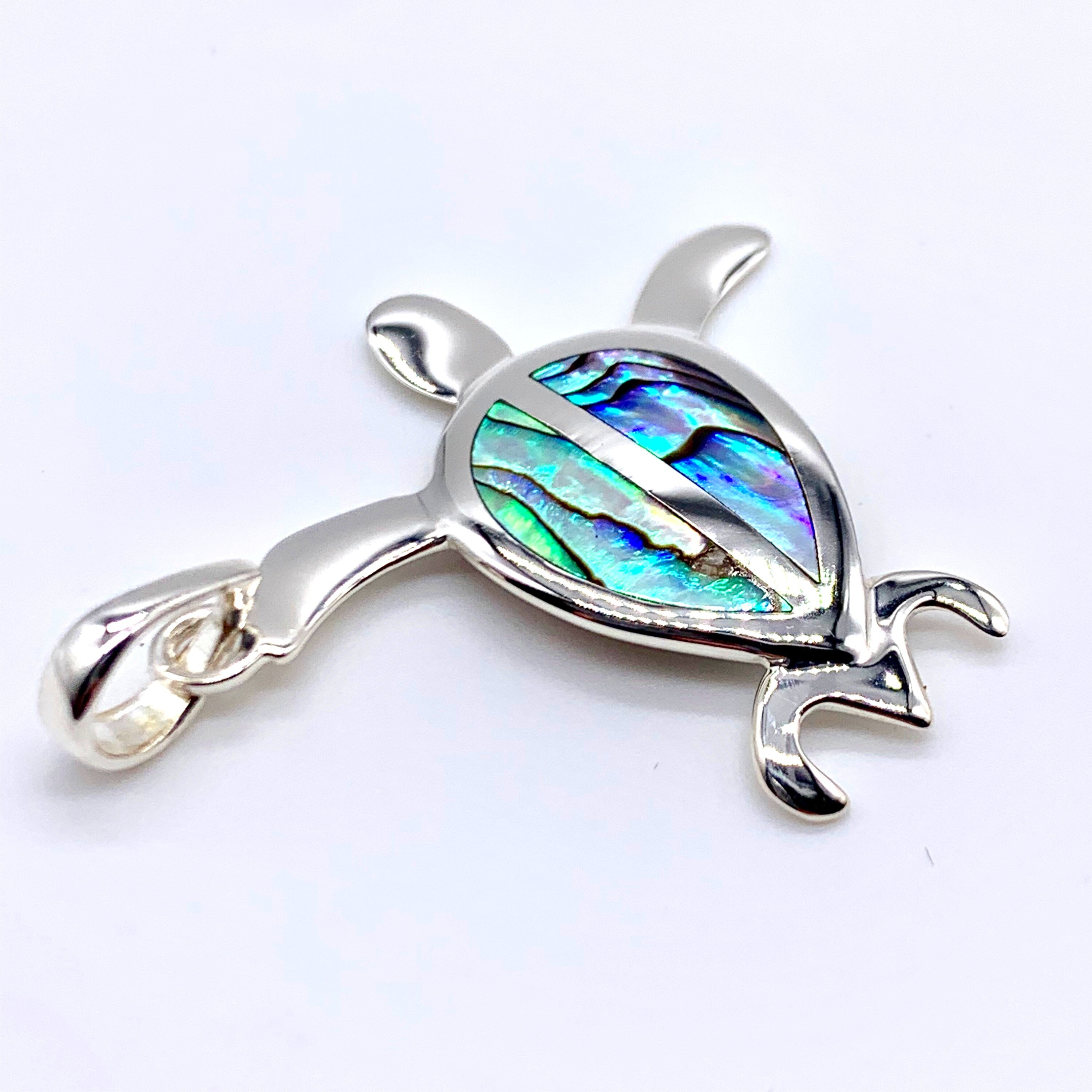 Silver Turtle Silver Turtle Necklace With Abalone Shell - Etsy