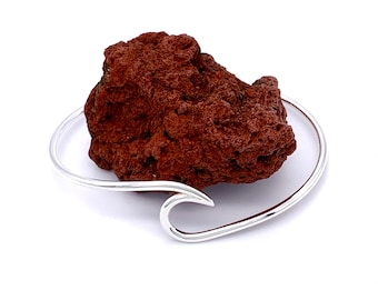 スターリングシルバーのウェーブカフブレスレット、ミニマリストバングル