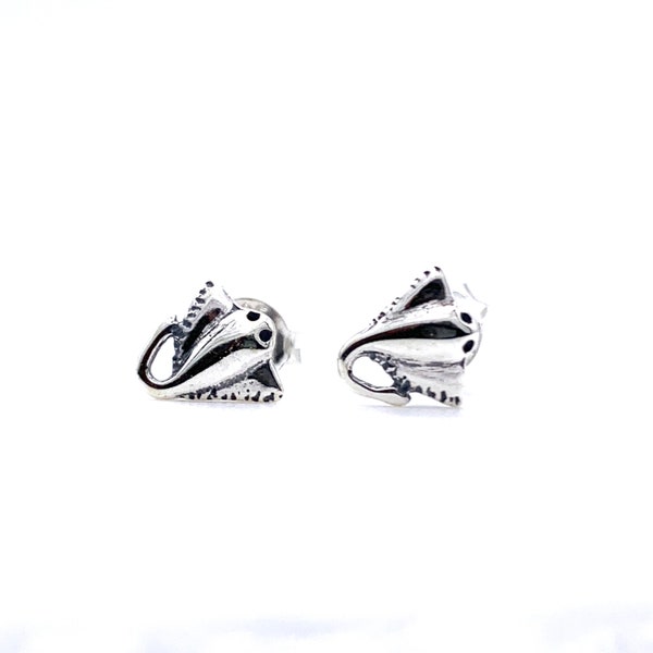 925 Silver Petite Stingray Stud Style Earrings