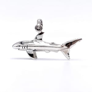Silver Shark Pendant, Solid Silver Shark Pendant, Comes with a FREE Chain