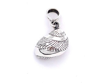3D Silver Banded Tulip Shell Pendant