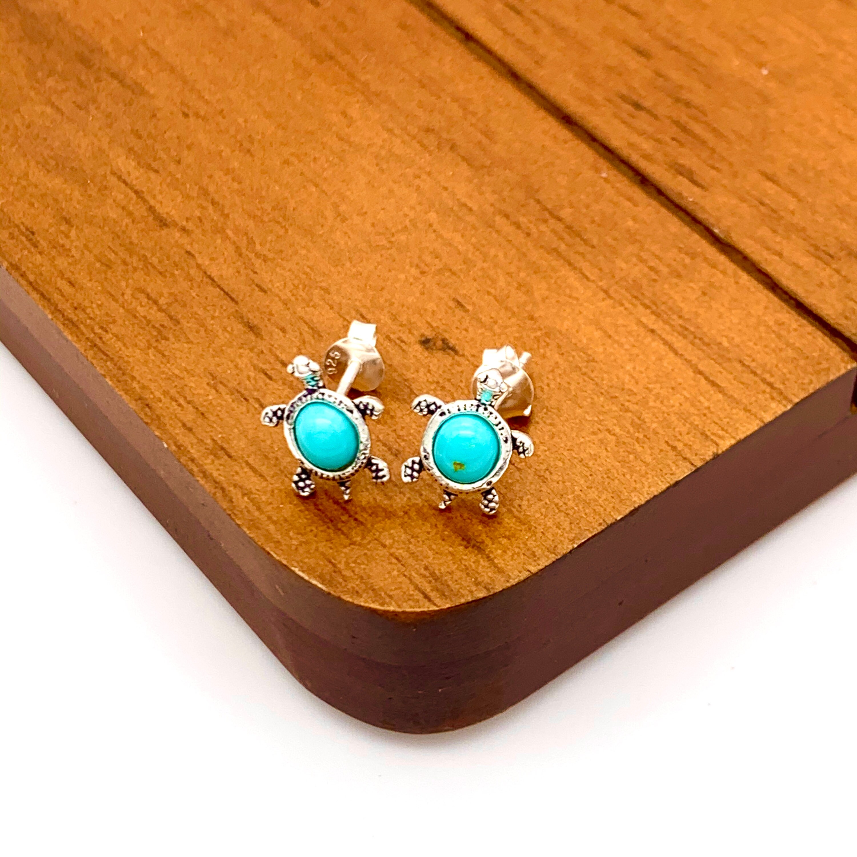 925 Silver Turtle Stud Earrings With Blue Black or Red Shell Etsy UK