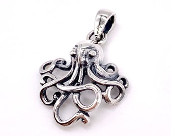 925 Silver Octopus Pendant, comes with a FREE chain