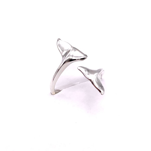 925 Silver Double Whale Tail Ring