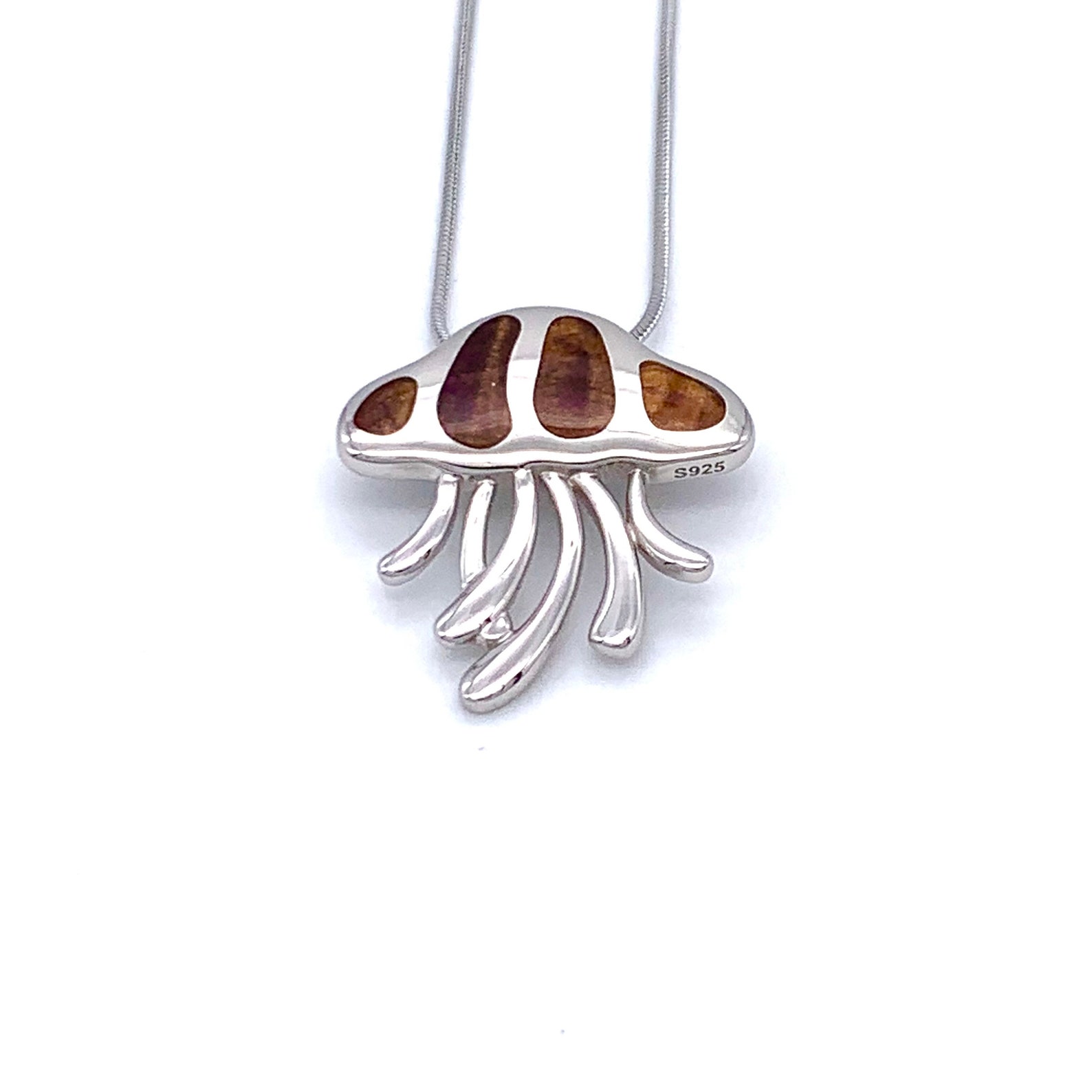 Silver Jellyfish Necklace 925 Sterling Silver Jellyfish Etsy