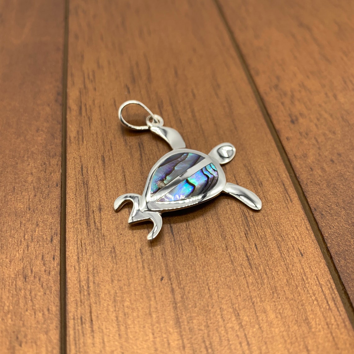 Silver Turtle Silver Turtle Necklace with Abalone Shell | Etsy
