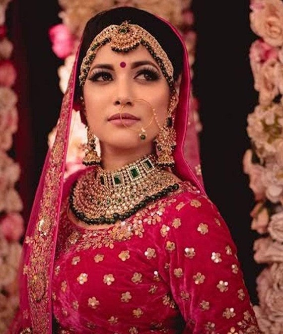 Sabyasachi Inspired Heavy Choker Necklace Set Indian Jewelry Pakistani Bollywood Wedding Bridal Kundan Necklace Set Deepika Padukone Choker Etsy Canada