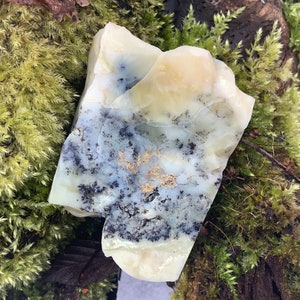 Natural Dendritic Opal /Rough Gemstone/Dendritic Opal/ Raw Slice /Dendritic Opal Slab/Healing Dendritic Opal Specimen,Dendritic Opal Crystal
