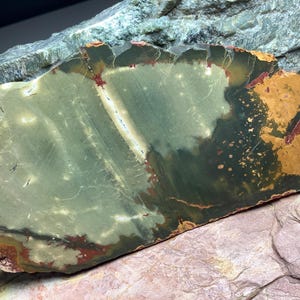 Heliotrope Jasper Freeform(#52) Unique Natural Stone for Healing, Decoration, and Collection