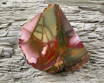 Heliotrope Jasper Freeform(#27) Unique Natural Stone for Healing, Decoration, and Collection