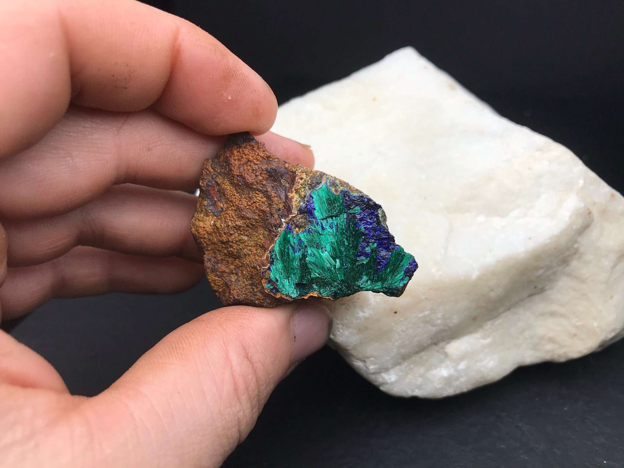 アズライトマラカイト結晶標本 - 天然の青と緑の美しさ - Etsy 日本