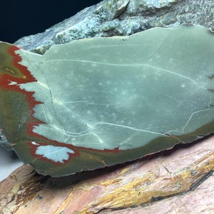 Heliotrope Jasper Freeform(#97) Unique Natural Stone for Healing, Decoration, and Collection